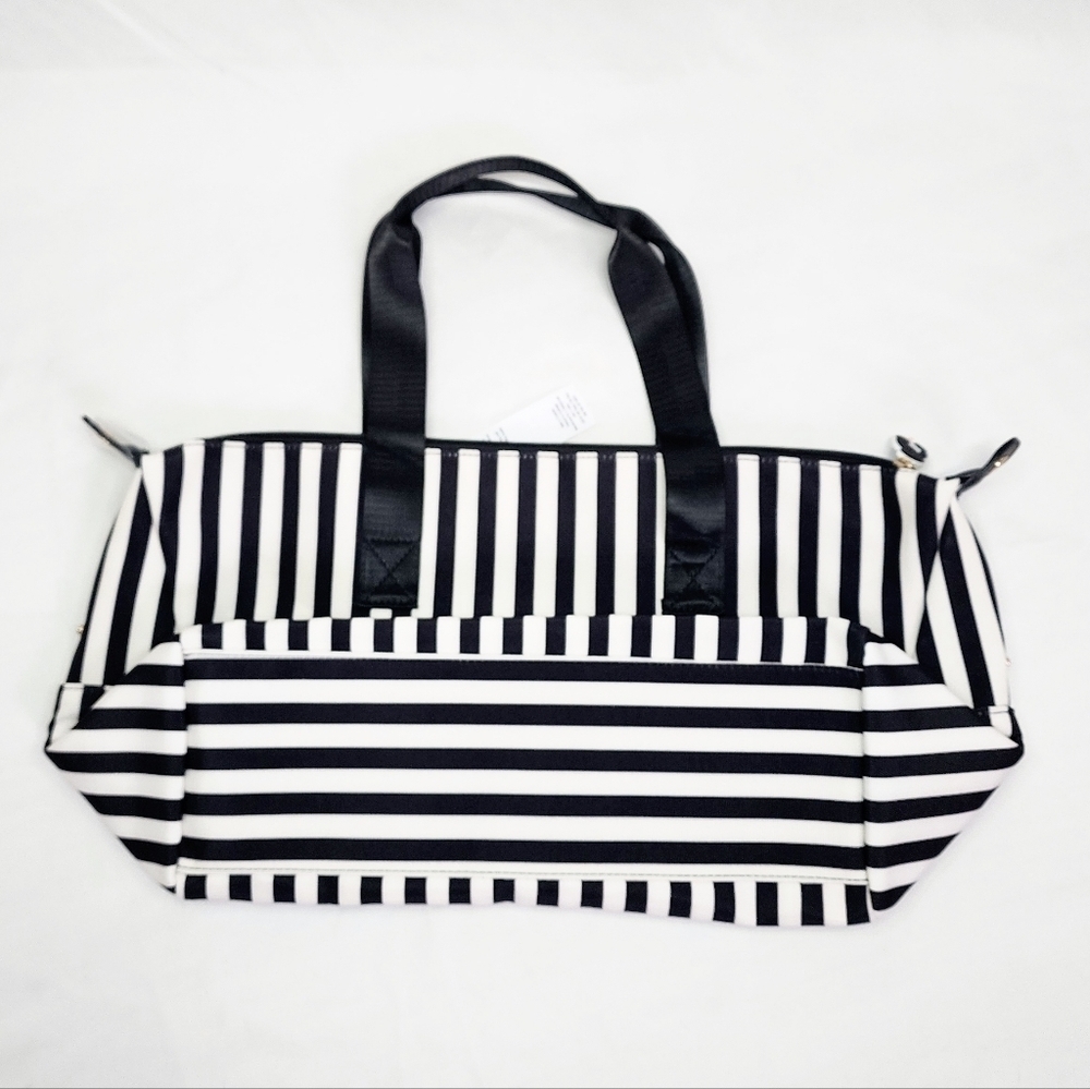 Alice + Olivia Positano Black & White Stripe Duffle Bag - Picture 3 of 3